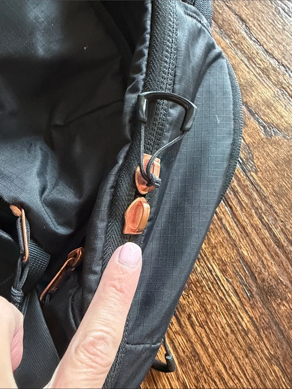 The North Face Black Recon Luxe Backpack with Subtle Rose Gold metallic Accents